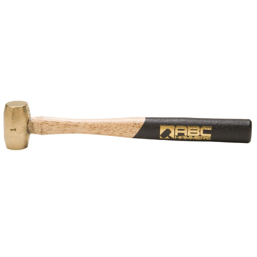 1 lb. Brass Hammer Non Slip 10" Wood Handle ABC Hammers ABC1BW - ToolPlanet