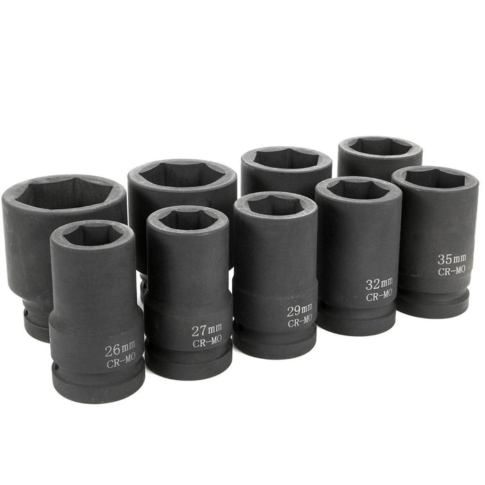 10 Pc. 1 Inch Drive Metric Deep Impact Socket Set 26 to 50 mm - ToolPlanet