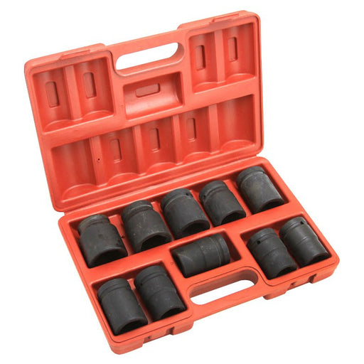 10 Pc. 1 Inch Shallow Impact SAE Standard Socket Wrench Set - ToolPlanet
