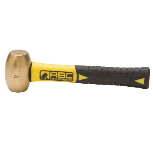2 lb. Brass Hammer Non Slip 8" Fiberglass Handle ABC Hammers ABC2BFS - ToolPlanet