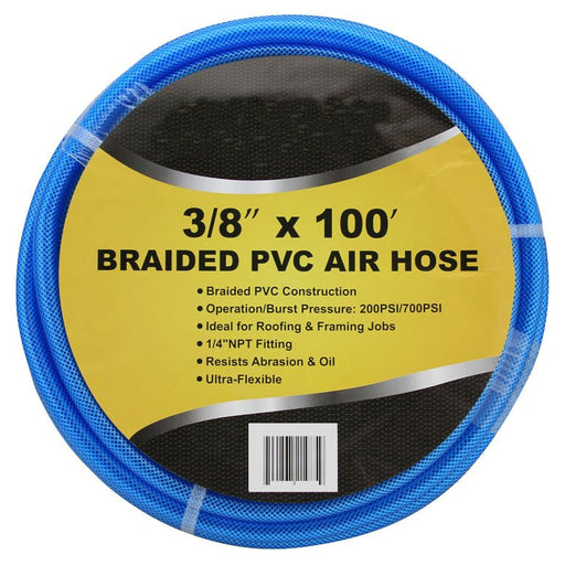 3/8 Inch x 100 Ft Braided PVC Air Hose - ToolPlanet