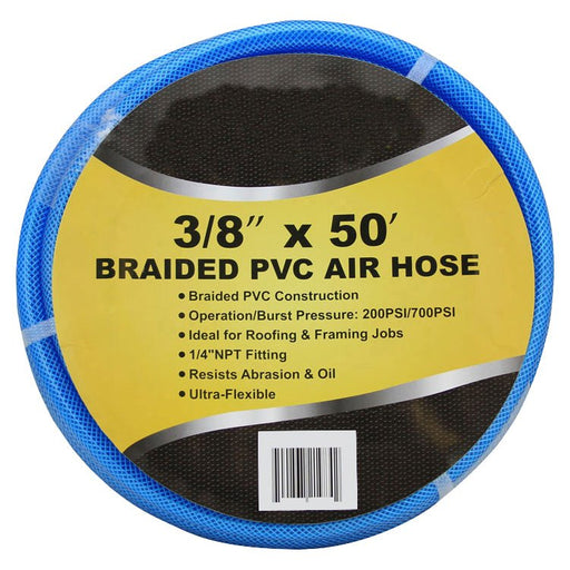 3/8 Inch x 50 Ft Braided PVC Air Hose - ToolPlanet