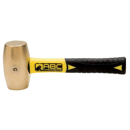 5 lb. Brass Hammer Non Slip 8" Fiberglass Handle ABC Hammers ABC5BFS - ToolPlanet