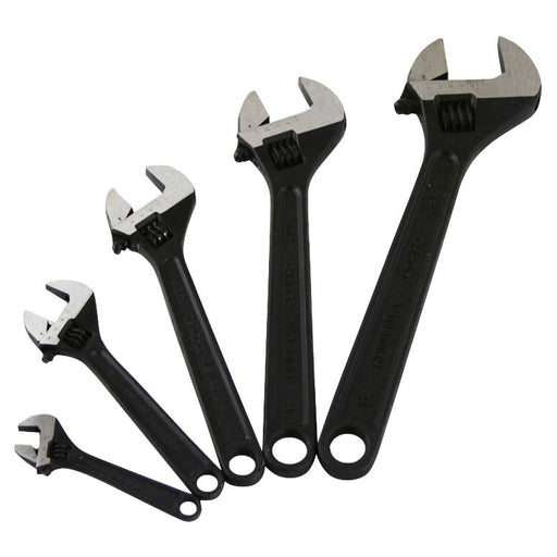 Adjustable Wrench Set CrV Black Oxide Steel 5 pc 4, 6, 8, 10, 12 inch - ToolPlanet
