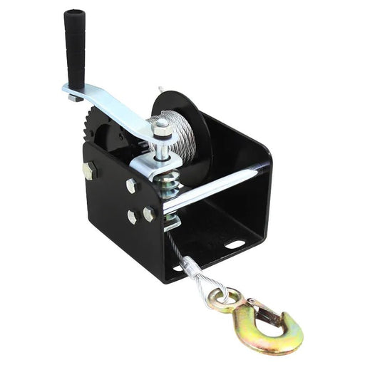 Hand Winch Worm Gear Drive Cable Boat Trailer ATV Portable 2000 lb - ToolPlanet