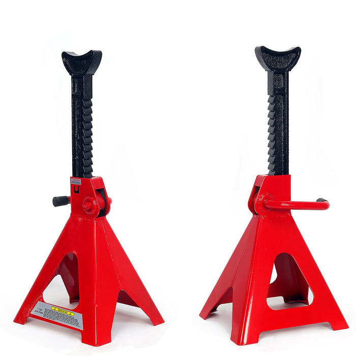 Heavy-Duty 12-Ton Jack Stands (Set of 2) for Trucks, Trailers, and Equipment | Adjustable Height, Self-Locking Ratchet | Steel Construction - ToolPlanet