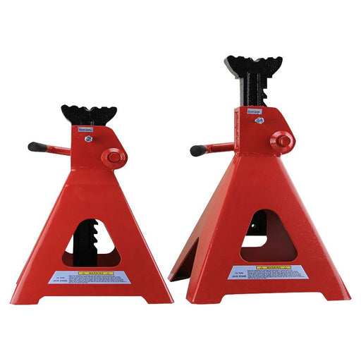Heavy-Duty 12-Ton Jack Stands (Set of 2) for Trucks, Trailers, and Equipment | Adjustable Height, Self-Locking Ratchet | Steel Construction - ToolPlanet