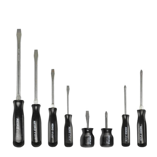 Neiko Tools 8 piece Black Handle Screwdriver Set 01327A - ToolPlanet