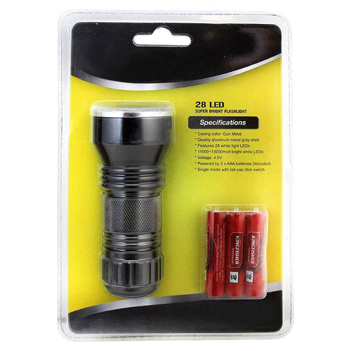 Pocket Flashlight Mini LED Aluminum Light 28 LEDs Gray - ToolPlanet