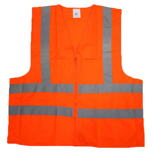 Safety Vest Orange High Visibility 2 Pocket Ansi Large - ToolPlanet