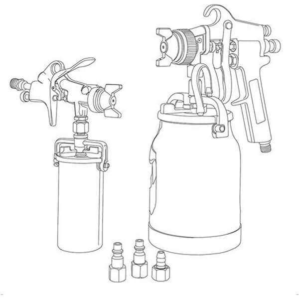 Shop Fox 2 Pc. Conventional Feed Paint Sprayer Set W1798 - ToolPlanet