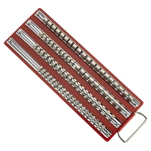 Socket Organizer - 80 pc. Socket Rail Rack Storage Tray 1/4, 3/8, 1/2 - ToolPlanet