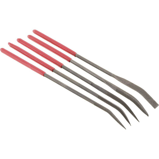 Steelex 5 Pc. Curved Needle Nose File Set 5 1/2 Inch Extra Fine D2865 - ToolPlanet