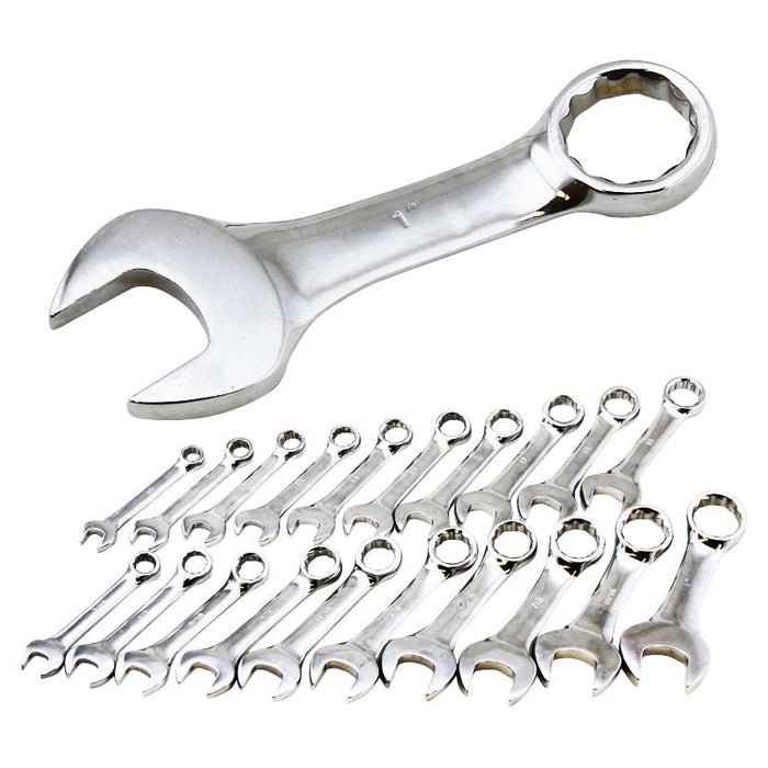 Stubby Wrench Set - 20 Pc Combination Wrench Set SAE Standard Metric - ToolPlanet