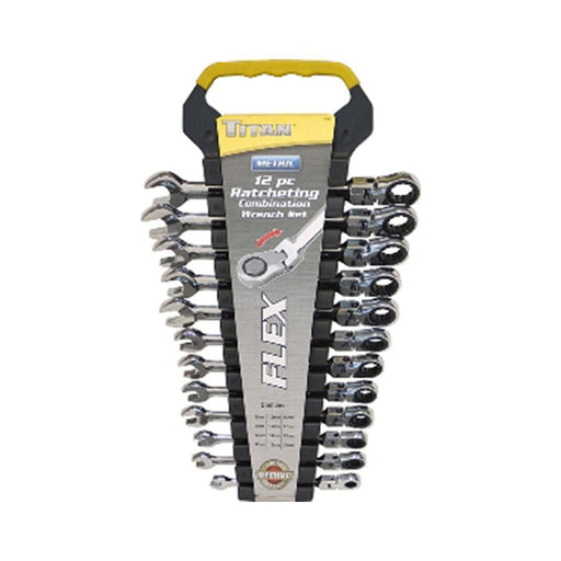 Titan Tools 12 Pc Metric Flex Ratcheting Combination Wrench Set 17367 - ToolPlanet