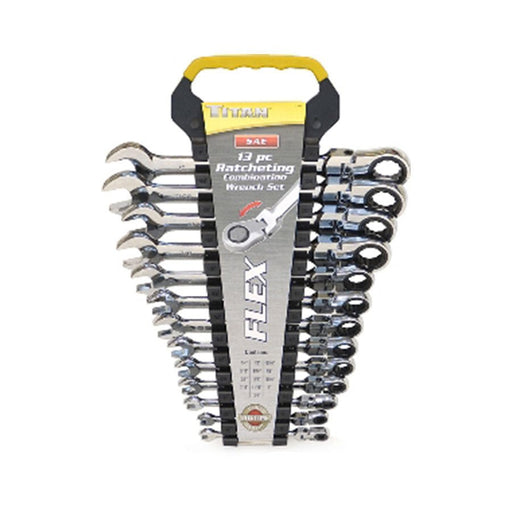 Titan Tools 13 Pc SAE Flex Ratcheting Wrench Set 17366 - ToolPlanet