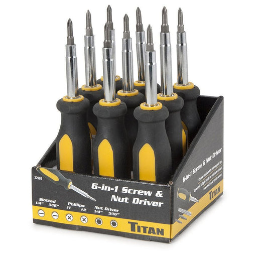 Titan Tools 6-in-1 Screwdriver and Nut Driver 32965 - ToolPlanet