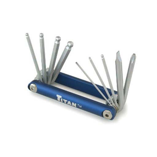Titan Tools 9 Pc Metric Ball End Folding Hex Key Set 12705 - ToolPlanet
