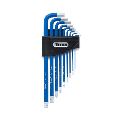 Titan Tools 9 Pc Metric Non Slip Ball End Long Hex Key Set 12714 - ToolPlanet