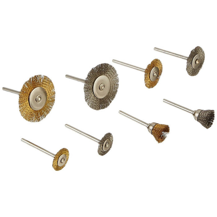 Wire Wheel Brush Brass Steel Mini Cup Brushes 24 Piece Set 4 Sizes - ToolPlanet