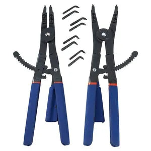 Versatile Pliers Collection: Locking Pliers, Slip Joint Pliers, Snap Ring Pliers, Hose Clamp Pliers, and Needle Nose Pliers