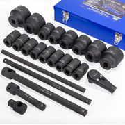 1 inch drive metric impact socket set with case