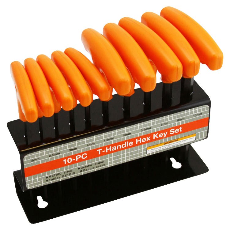 10 Pc T Handle Hex Key Allen Wrench Set Metric 2 to 10 mm - ToolPlanet