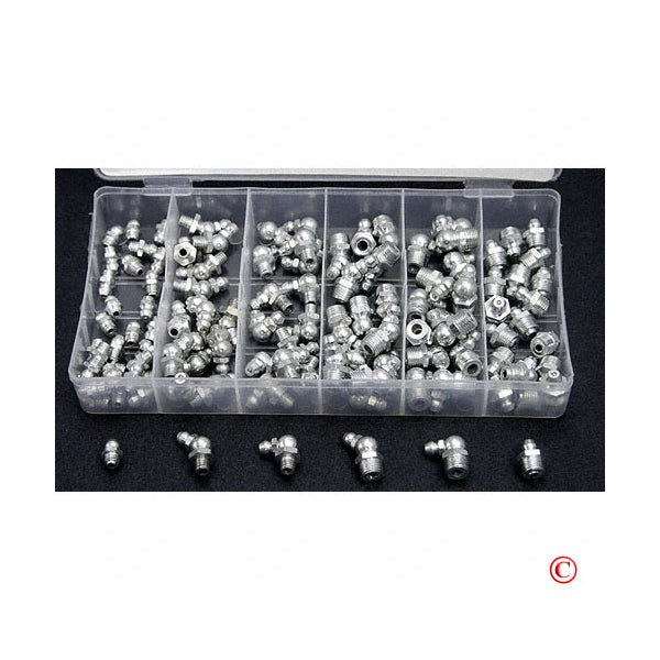 110 pc Hydraulic Grease Fitting Fittings Zerk Set SAE Standard - ToolPlanet