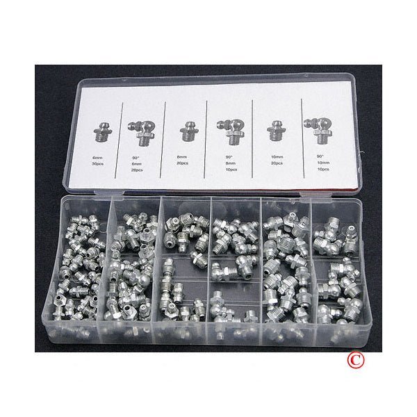 110 pc Hydraulic Grease Fitting Fittings Zerk Set SAE Standard - ToolPlanet