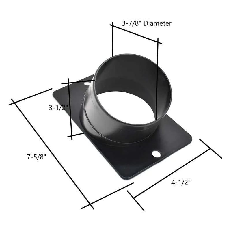 4 Inch Angle Dust Collection Port dimensions