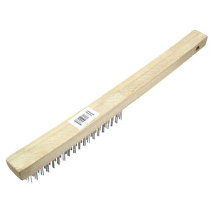 13" Long Wood Handle Steel Wire Bristle Brush - ToolPlanet