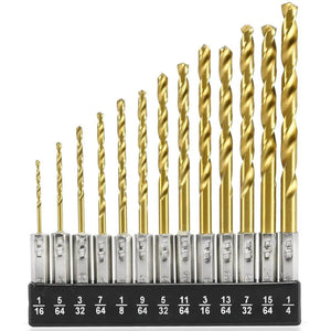 13 piece Titanium Hex Shank Drill Bit Set - ToolPlanet