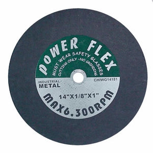 14" Metal Cut Off Wheel - 1/8" x 1", Max RPM 6,300 - ToolPlanet