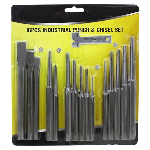 16 pc Punch Chisel Set Pin, Taper, Center Punches Cold Chisels - ToolPlanet