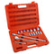 17 pc 1/2 Socket Ratchet Set Metric Chrome Vanadium High Visibility - ToolPlanet