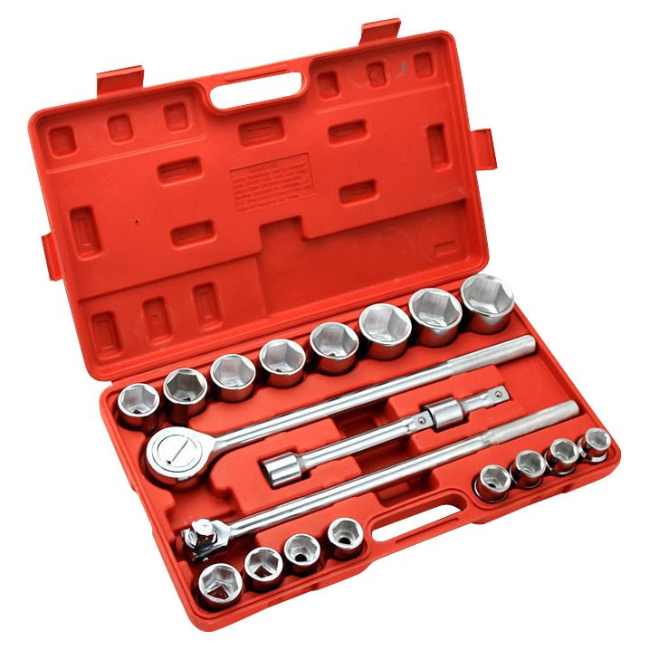 21 Pc. 3/4 Drive SAE Ratchet and Socket Wrench Set - ToolPlanet
