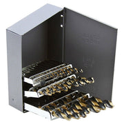 29 Pc. Drill Bit Set Black Gold Tri Flat Shank 1/16 to 1/2 Inch - ToolPlanet