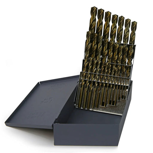 29 pc Drill Bit Set Cobalt Steel Industrial Grade Hard Material - ToolPlanet