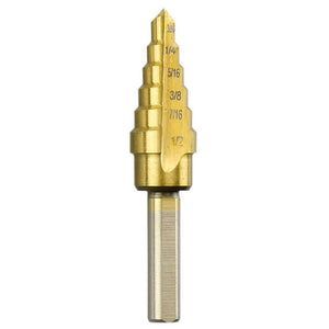 3/16" - 1/2" Titanium M2 Steel HSS Step Drill Bit - ToolPlanet