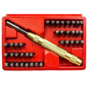 39 Pc 1/8" Letter Number Automatic Stamp Spring Loaded Punch Set - ToolPlanet