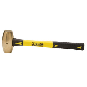 5 lb. Brass Hammer Non Slip 14" Fiberglass Handle ABC Hammers ABC5BF - ToolPlanet