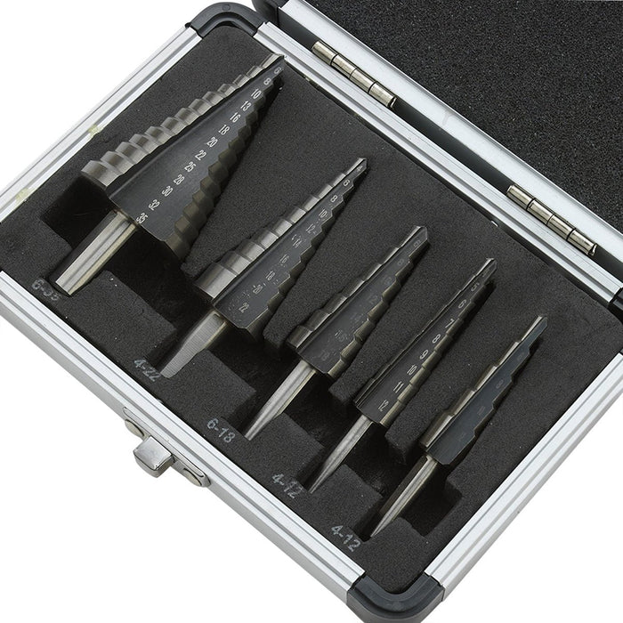 5 pc Metric Step Drill Bit Set —