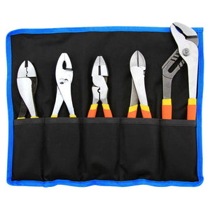 5 Pc Plier Set Heavy Duty Soft Grip Nickel Finish - ToolPlanet