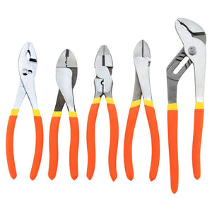 5 Pc Plier Set Heavy Duty Soft Grip Nickel Finish - ToolPlanet