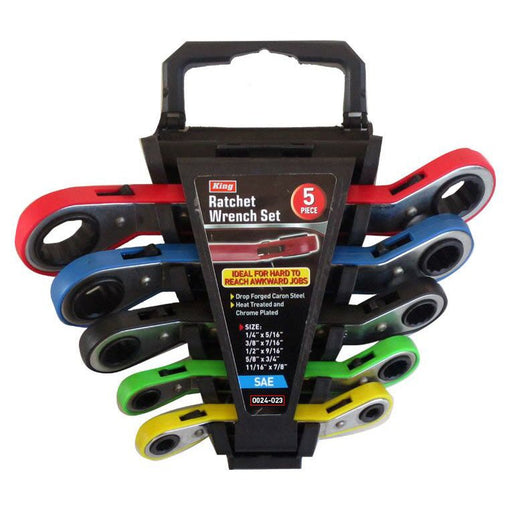 5 Piece Off-Set Ratchet Box Wrench Color Coded Set - ToolPlanet