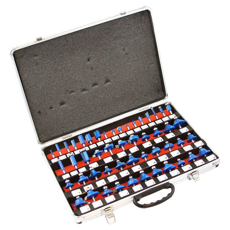 50 Pc. 1-4 Shank Router Bit Set Carbide Bits Case - ToolPlanet