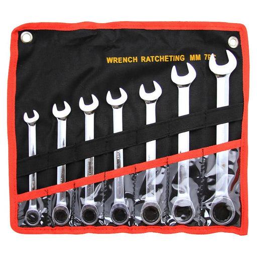 7 Pc. Combination Ratcheting Wrench Set Metric Lifetime Warranty - ToolPlanet
