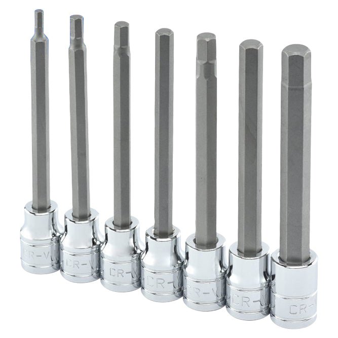 7 piece 3/8 Inch Extra Long Socket and Hex Bit Set - ToolPlanet