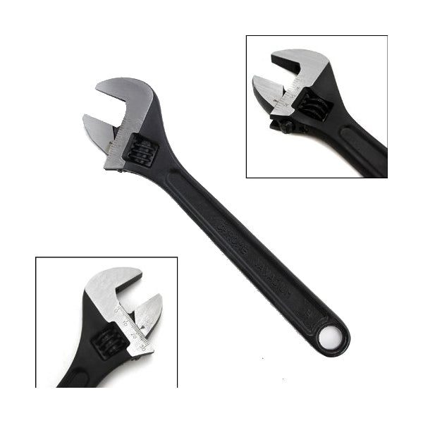 8 Inch Adjustable Wrench Black CrV Industrial Grade - ToolPlanet