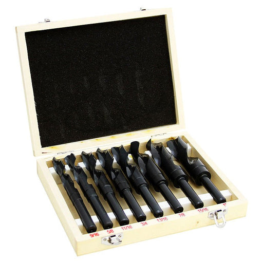 8 Pc. Silver Deming Drill Bit Set 1/2 Shank 9/16 to 1 Inch Wood Case - ToolPlanet